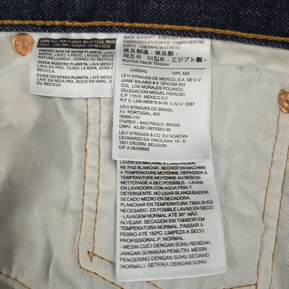 Levi's 501 Jeans Straight Leg Button Fly Blue Dark Wash Size 44X30 - Picture 7 of 11